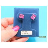 Sterling Pink 10x8mm EC Earrings