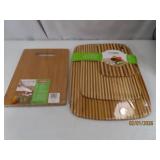 (4) New Bamboo Wooden Kitchen Cutting Boards