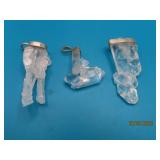 (3) Crystal Quartz Sterling Pendants 1.5"ish