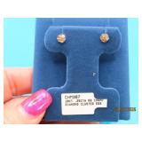 10kt Gold .25ctw Diamond Cluster Earrings 0.6g NEW