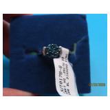 10kt White Gold sz5.5 Blue Diamond Ring 2.2g
