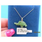 New 10kt Gold 17" Necklace w/ Elephant Pend 0.4g