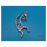 KOKOPELLI Sterling 2.5" Pin "TL"signed 9.8g