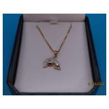 new Sterling DOLPHIN Pendant 17" Necklace bling