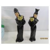 (2) c1950s Comedy~Tragedy Ceramic Arts Figs 10" EC