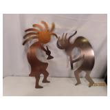 (2) KOKOPELLI Metal 20" Wall Decor Hangings