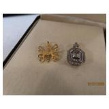 (2) 14kt Gold 1/2" Pendants Diamond Butterfly 2.4g
