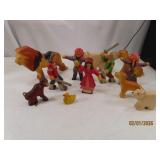 Wooden Handcarved~painted 6"ish Circus Toy Figures