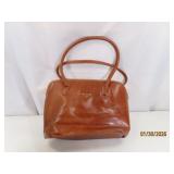 vintage PRADA 14" Brown Leather Handbag Purse