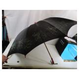 vtg c1960s Parasol Umbrella Red poly Accents 33"