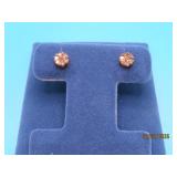New 10kt Gold .25ctw Diamond 6mm Earrings 0.6g
