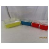 4pc (+lids) PYREX vtg Refrigerator Dishes BEAUTIES