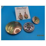 (4pcs) Designer Copper~Metal Jewelry Pins Earrings