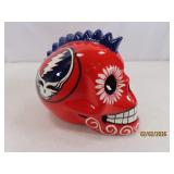 Handmade GRATEFUL DEAD Ceramic Skull 7"