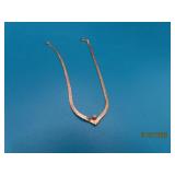 Dainty 14kt Gold + Diamond Stand 7" Bracelet 1.3g