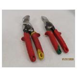 (2) MILWAUKEE Hand Tin~Metal Shears Cutters
