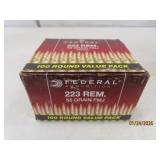 100rds 223 Federal REM Ammo 55grain FMJ 3of5