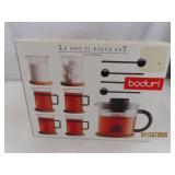 new BODUM 11pc LePot TeaPot Glass SET