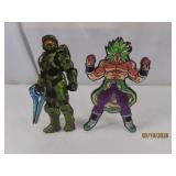 (2) Metal Figure Cutout DragonBall Halo 6" FIGPIN
