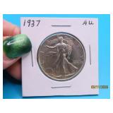 1937 Walking Liberty Silver Half Dollar Coin U