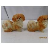 (2) c1950s Pakingese Porcelain 5" Dog Figures JAPN