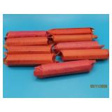 (9) rolls asst Cents Pennies Coins