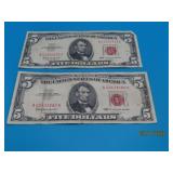(2) RedSeal $5 US Currency Bills