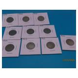 (10) 1898~1912 US V-Nickels coins