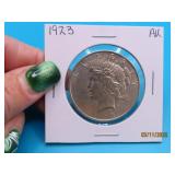 1923 PEACE Silver Dollar US Coin AU