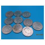 (10) asst mixed date Eisenhower $1 US Coins