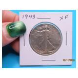 1943 Walking Liberty Silver Half Dollar US Coin XF