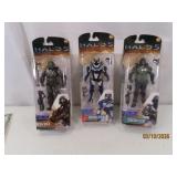 (3) boxed "HALO 5" Action Figures Toys 2015 6"ish