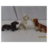 (3) c1950s Porcelain Dog Figurines 4"ish JAPAN