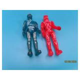 (2) c1980 TRON Action Figure Toys Blue/Red