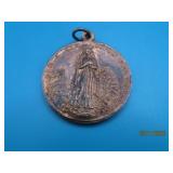 Sterling Silver 1.25" vtg Religious Medallion 19g