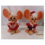(2) vtg 1970 ROY DEL Mr&Mrs MOUSE Coin Banks 12"