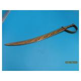 8.5" Brass vtg Mini Sword LetterOpener Type engrav