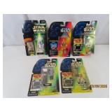 (5) c1997 on card STAR WARS Action Figs R2D2 Luke