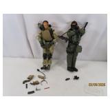 (2) 1/6 Military 12" Toy Soldier Figure c2000 JC