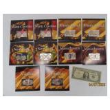 (10) 2pc State US Quarters + 1957 Silver Cert Bill