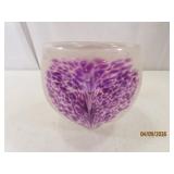 Traslucent Purp/Wht Art Glass 4.5" Bowl