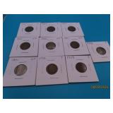 (10) c1900s Indian Head US Cents Pennies