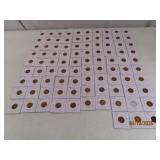 (90+) sleeved c1940 Wheat Pennies US Coins