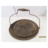 Antique 11" Cast Iron RARE Handled Pot Holder ????