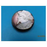 Antique Sterling MOP Romano Cameo Pin