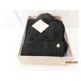New ANNE KLEIN black 2pc Scarf/Hat boxed SET