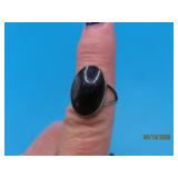 Sterling vtg TaxcoType sz6.25 BrownStone Ring 2.9g
