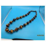 26" Tiger Eye Graduating Beaded Necklace GF NICE