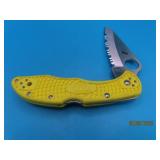 SPYDERCO Yellow H-1 BeltClip Serrated 4.5" Knife