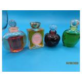 (4) mini CHRISTIAN DIOR Perfume Glass Bottles